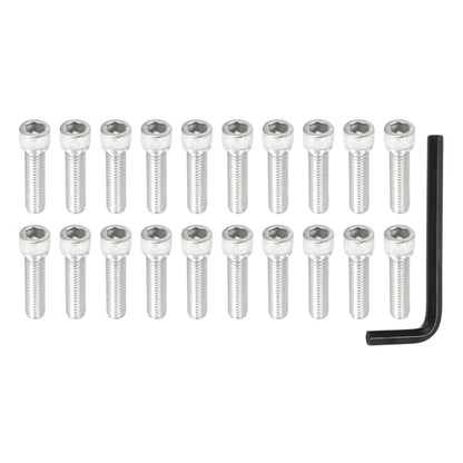 PATIKIL 3/8"-16 x 1-1/2" Socket Head Screws Cap Bolt, 10Pcs 304 Stainless Steel Hexagon Socket Screws with Hex Wrenches Full Thread for Road Bicycle Mountain Bike Auto, Silver/Black - color: Silver/Black, size: 3/8"-16 x 1-1/2"