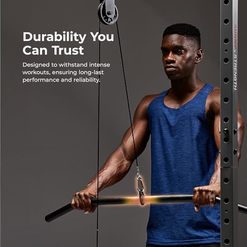 Sunny Health & Fitness Power Cage Squat Rack Attachments for Home Gym | Strength Training, Expanded Workout Variety, Durable Construction, Secure Fit, Quick Installation, Versatile Exercise Support - style: LAT Bar