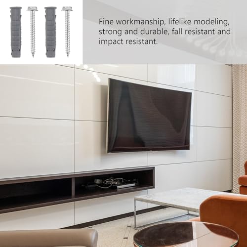 Housoutil 6pcs Self-Tapping Carbon Steel Screws with 6pcs Plastic Drywall Anchors Expansion Wall Mounting Kit for LCD Tv Brackets and Air Conditioner Hangers, Versatile Hollow-wall Fasteners