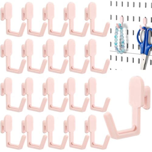 CroBlissful 15 Sets Pegboard Hook Hanging Compatible with IKEA Skadis Organizer Accessories, Hook Accessories Compatible with IKEA, Pegboard Hooks for Garage Home Office Indoor Storage Supply (Pink) - color: Pink