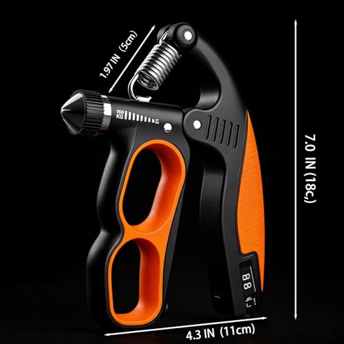 Hand Gripper Strengthener, 22-330LB Adjustable Resistance Grip Strength Trainer with Counter, Forearm Exerciser for Injury Recovery and Muscle Building - color: Green