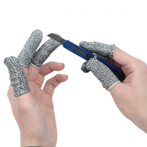 20 pcs Cut Resistant Cots Finger Protection Finger Sleeve Protectors, Glove Life Extender, Anti-Slip Finger Cots Anti-Cut Fingertips Thumb Guards for Work, Handicrafts, Kitchen, Sculpture Supplies - size: 20 Pack