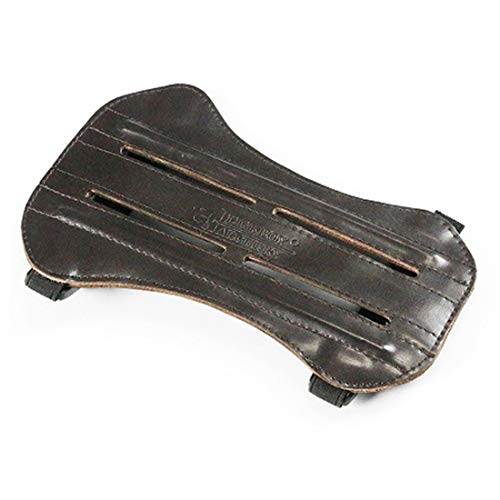 Linkboy Archery Gloves Hunting Shooting Three Finger ，Arm Guard 100% Pure Ox Leather Protection Archery Protective Gloves Brown - 1set