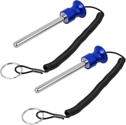 Drop Set Pins Gym with Pull Rope, Stable Weight Stack Pin, Practical Gym Pin Easy to Install, Replacement for Strength Training Equipment, Rod Length 4in Diameter 0.4in - color: Blue