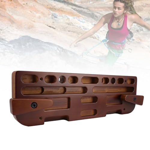 Naroote Rock Climbing Hangboard, Wooden Fingerboard, Strength Training Tool with Various Finger Hole Depths, Ideal for Indoor & Outdoor Use