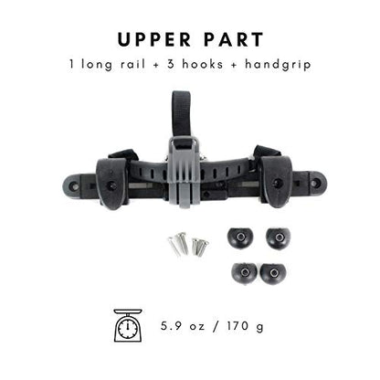 Vincita DIY Bike Pannier Hardware Kit Adjustable Mounting Rail & Hooks | Heavy-Duty Nylon 6 System to Convert Any Backpack or Tote for 16mm Rear Racks - size: Rack Diameter Up to 16mm