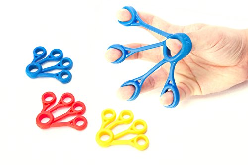 Finger Stretcher Hand Resistance Bands Hand Extensor Exerciser Finger Grip Strengthener Strength Trainer Gripper set for Arthritis Carpal Tunnel Exercise Guitar and Rock Climbing 3 pack(Extensor)
