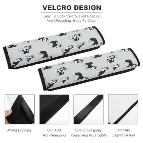 Universal Soft and Comfortable Cute Dogs Siberian Husky Seat Belt Shoulder Pad for Girls and Boys, Most Cars, 2 Pack Seat Belt Covers Cushion Shock Absorption - color: Pattern 1107