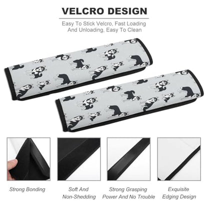 Universal Soft and Comfortable Cute Dogs Siberian Husky Seat Belt Shoulder Pad for Girls and Boys, Most Cars, 2 Pack Seat Belt Covers Cushion Shock Absorption - color: Pattern 1107