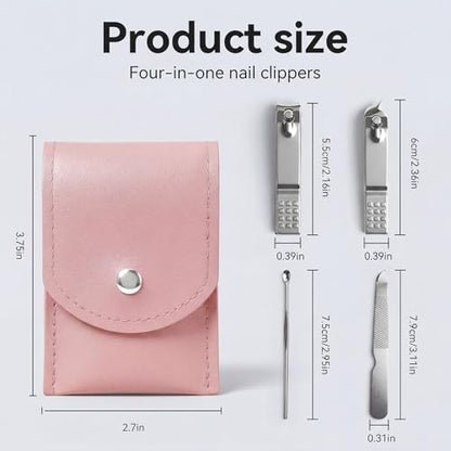 20-Piece Complete Nail Care Kit, Professional Manicure Set with Stainless Steel Tools for Home Use, Travel & Gifts | Portable Nail Clipper Kit in Pink Case (Pink) - color: Pink