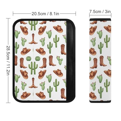 Universal Soft and Comfortable Car Seat Straps Shoulder Pads for Girls and Boys, Most Cars, 1 Pair Western Cactus Cowboy Harness Pads Strap Comfortable Driving - color: Pattern 936