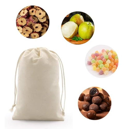 gobyhumm 20 Pcs Cotton Muslin Drawstring Sachet Pouch Bags（6 * 8"） | Pure Cotton Sachet Bags，Reusable Empty Gift Pouches for Party Home Supplies - color: 20 pcs,6*8"