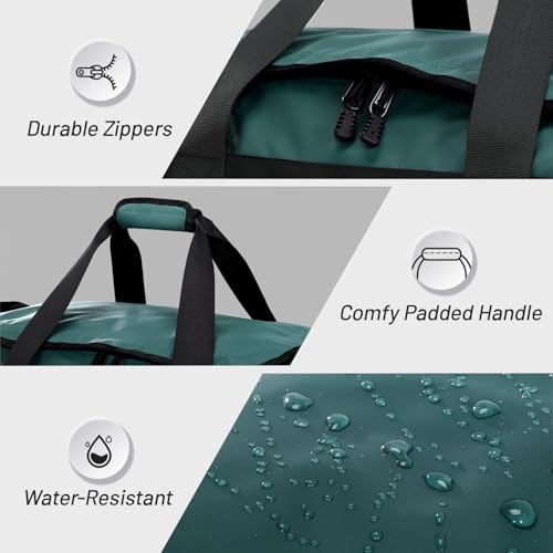 MIER Men's 60L Gym Duffle Bag Large Weekender Travel Duffel Backpack, Dark Teal - color: Dark Teal