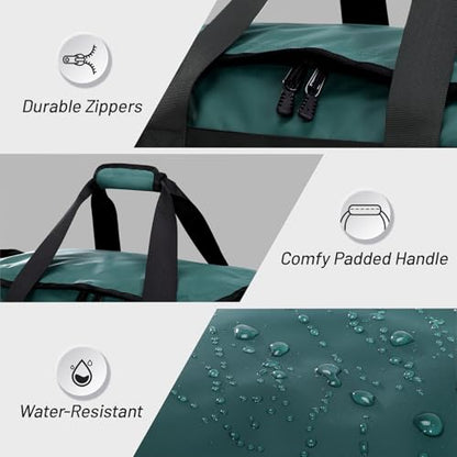 MIER Men's 60L Gym Duffle Bag Large Weekender Travel Duffel Backpack, Dark Teal - color: Dark Teal