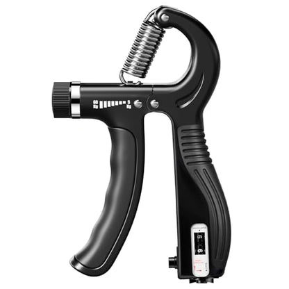 JTHEW Grip Strength Trainer - Adjustable Resistance 11-132lbs/5-60kg Hand Gripper & Forearm Strengthener Device with Smart Counter for Sports & Rehab - color: Black