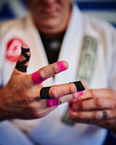 Bighorn Athletics Pro Series Jiu-Jitsu Finger Tape, 8-Rolls with Tin Holder, Enhanced Strength, Residue-Free (0.3-Inch, Pink) - color: Pink