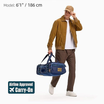 Utility Duffle Bag 40L, Convertible Backpack for Travel, Gym & Commute, Water Repellent - color: Blue Abyss