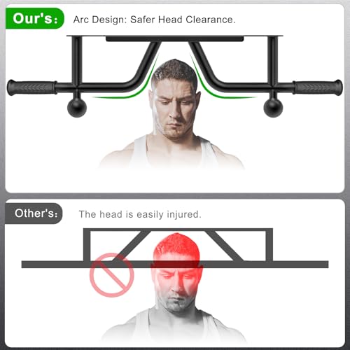 SELEWARE Heavy Duty Welded Pull Up Bar Wall/Joist/Ceiling Mount Chin Up Bar | Multifunctional Pull-up Bars w/Resistance Band Hooks for Home Gym Strength Training, Sturdy Steel Construction Support 500 lb - color: D2: Black Wall Mount Pull Up Bar