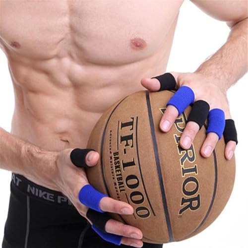 10pcs/Set Basketball Elastic Finger Protector Gloves Sleeve Support, Cycling Finger Sleeve Brace Protection Gloves - color: black