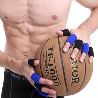 10pcs/Set Basketball Elastic Finger Protector Gloves Sleeve Support, Cycling Finger Sleeve Brace Protection Gloves - color: black