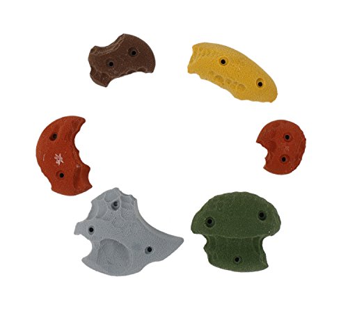 Atomik Rock Climbing Holds Set of 6 Screw-On Limestones in Assorted Earth Tones