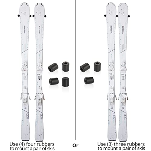 Arkorus [NEW] (8 PCS) Ski Wall Mount Storage – Edge-Safe hanger, Modern Floating Vertical Rack, Clip Hook Holder to Securely Store, Hang and Display Skis, Space-Saving Skiing Equipment Organizer