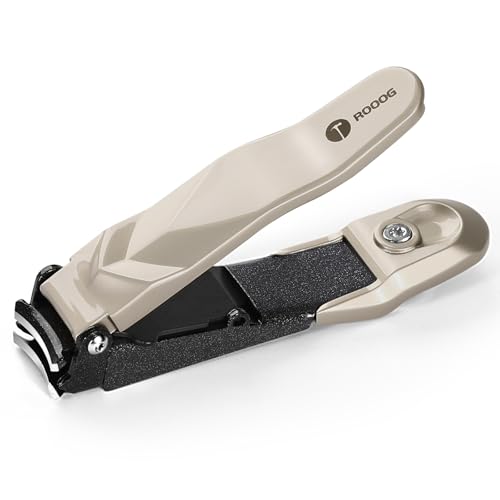 No Mess Nail Clippers with Catcher - Self-Collecting Fingernail & Toenail | Patented anti-splash catcher. Professional ultra-sharp stainless steel blades. Rust-resistant. Great for gifting & travel. - color: Champagne