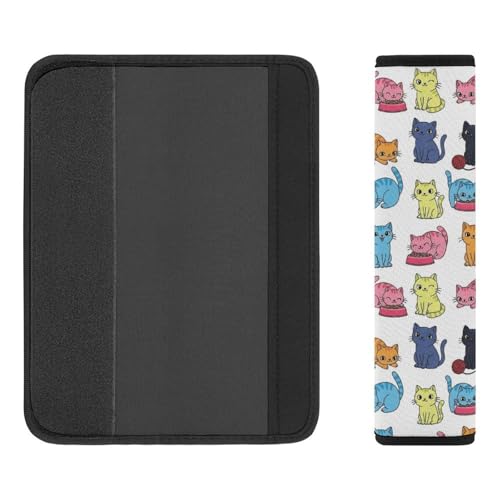 1 Pair Universal Soft and Comfortable Seat Belt Shoulder Pad for Adult Use, Stroller Pushchair High Chair, Cats Neck Strap Covers, Anti-Slip Pad - color: Pattern 1123