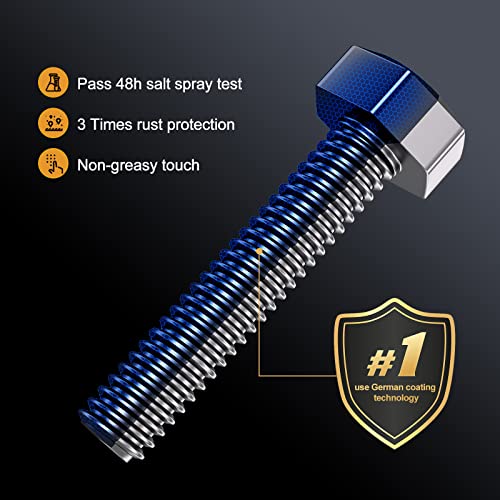 VIGRUE 225PCS M6 x 12/14/16/20/25/30mm Button Head Hex Socket Cap Screws Bolts Nuts Washer Assortment Kit, 10.9 Grade Alloy Steel Black Oxide, Fully Threaded - size: m6 button black 12-30mm