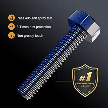 VIGRUE 225PCS M6 x 12/14/16/20/25/30mm Button Head Hex Socket Cap Screws Bolts Nuts Washer Assortment Kit, 10.9 Grade Alloy Steel Black Oxide, Fully Threaded - size: m6 button black 12-30mm