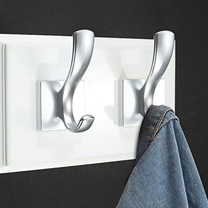 Wall Mounted Coat Rack 5 Pack Coat Hooks Home Simple Wall Hooks Metal Coat Hooks Heavy Duty Wall Hooks for Hanging Coats Scarves Bags Hats Storage Benches (Color : Gold) (Silver)