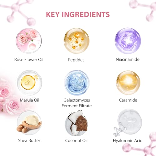 Gifts for Women, Birthday Gifts, 33 Pcs Rose Hydrating Face Skin Care Gifts Set, Bath & Body Spa Gifts Basket Set for Women, Beauty Care Kit, Makeup Bag, Face Serum, Christmas, Anniversary, Wife, Mom