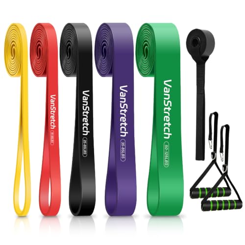 Resistance Bands for Working Out,5-Level Elastic Pull Up Assistance Bands Set for Men & Women,Exercise Bands for Home Workouts,Fitness,Training & Physical Therapy - color: Colorful+Grip