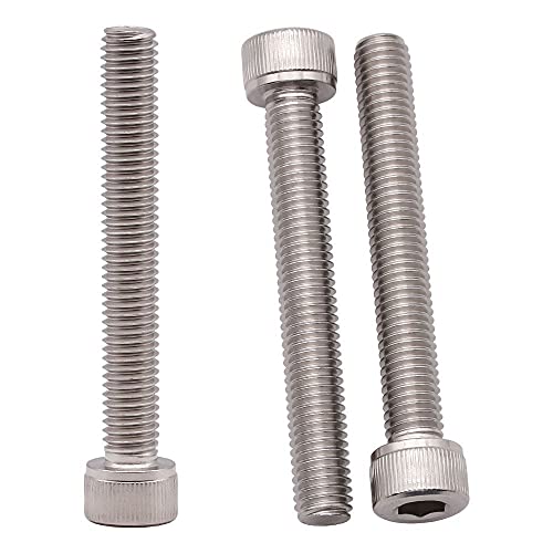 M5-0.8 x 40mm (50 Pack) Stainless Socket Head Cap Screws, 304 Stainless Steel 18-8, Plain Finish, Full Thread Coverage, by RoyceMart - size: M5-0.8 x 40mm