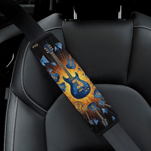 2 Pack Music Guitar Art Car Seat Belt Pad Soft Padded Harness Pads Strap for Child, Car Seats Pushchair Strollers High Chair Pushchair, Anti-Slip Pad - color: Pattern 894