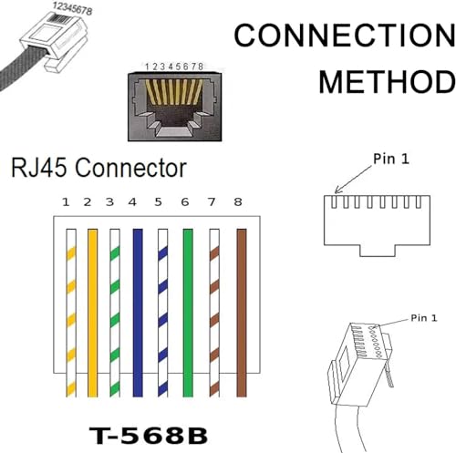 10Pcs 1ft RJ45 Male to 8Pin Screw Terminal Adapter for CCTV DVR | 8P8C RJ45 Male Plug, Solderless Screw Terminals, 1 Feet Extender, Cat5/5e/6 Compatible, CCTV DVR Network Wiring - size: RJ45 Male Connector (10PCS)