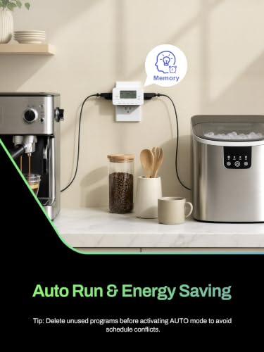 BN-LINK 7-Day Heavy Duty Digital Timer with Dual Outlet, LCD Display, 3-Prong Programmable Design, for Lights, Fans, Coffee Machine, Home, Office, Indoor Use, 125V 15A 1875W, 2 Pack | in Timer, 8 ON/OFF Programs, 3 Prong Dual Outlets for Lamps, Fans, Coff