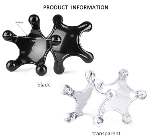 Trigger Point Massage Tools, 2 Pcs 5 Point Deep Tissue Manual Massager Handheld Body Massagers, Handheld Palm Pressure Point Massage Tool for Neck Shoulder Back Muscle Pain Relief (Black) - color: Black