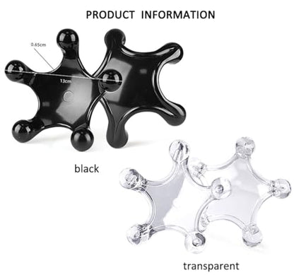 Trigger Point Massage Tools, 2 Pcs 5 Point Deep Tissue Manual Massager Handheld Body Massagers, Handheld Palm Pressure Point Massage Tool for Neck Shoulder Back Muscle Pain Relief (Transparent) - color: Transparent