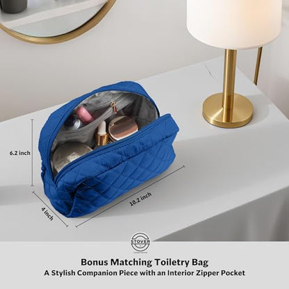 STOVER Women’s Convertible Garment Duffel Bag for Travel – 2-in-1 Carry-On Weekender/Overnight Tote - Wrinkle-Free Dresses, Suits & Clothes + Shoe Compartment & Bonus Toiletry Bag (Sapphire Blue) - color: Sapphire Blue