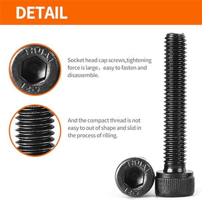 M6 x 30mm 35mm 40mm 45mm 50mm Hex Socket Head Cap Screws Bolts 12.9 Grade Alloy Steel, Black Oxide Finish, Metric Allen Hex Drive, Machine Fully Threaded, Assortment Kit 40PCS - size: M6 x 30/35/40/45/50mm (40PCS)