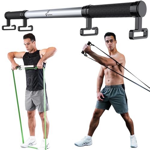 Pull Up Bar for Doorway: Sportneer Strength Training Pull-up Bars without Screw with Resistance Band Bar, Sportneer Detachable Workout Exercise Bar Handles for All Kinds Resistance Bands