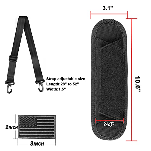 Luggage Duffel Bag Shoulder Pad 52" Universal Replacement Laptop Adjustable Shoulder Strap for Duffel Bag Strap Computer Bags Laptop Case Crossbody Bag Strap Pet Carrier (Black & Strap)
