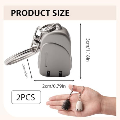 2 Pcs Folding Nail Clipper Keychain Set, Travel Nail Clippers | Compact portable nail clippers for fingernails and toenails, key ring design for women and men on the go, black and silver