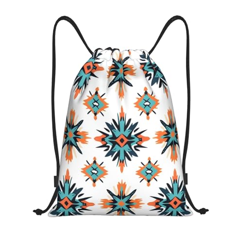 Drawstring Sports Backpacks - Lightweight Swim Gym Bags for Women Men String Sackpack for Beach Travel Yoga(Medium, Traditional Native Totem) - color: Traditional Native Totem, size: Medium