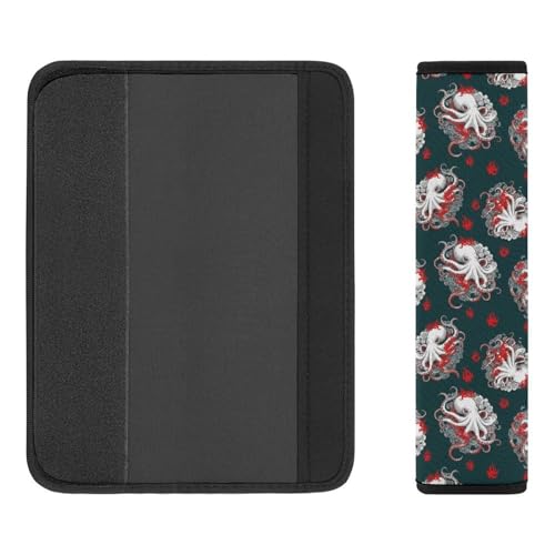 Universal Fit Seat Belt Shoulder Pad for Adult Use, Most Cars, 2 Pack Artistic Octopus Clouds Harness Pads Strap Pressure Relief - color: Pattern 281