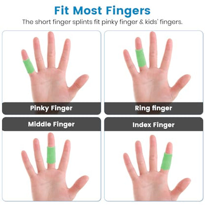 Finger Compression Sleeves, 10 Pcs | Finger Protectors Cots for Arthritis Swelling Basketball Sport, Breathable Elastic - color: Light Green