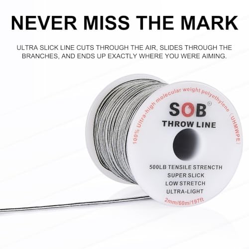 Throwing Bag with Throwing Line, Throwing Bag + 60m/197FT Throwing Line Set for Tree Climbing Tree Work Mountaineering - size: 250G