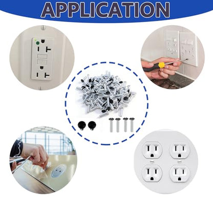 50 pcs 9/16" Wall Plate Screws, Black Outlet Screws 6-32 Thread Light Electrical Cover Panel Switch Plate Screws(Black） - color: Black, size: 9/16"