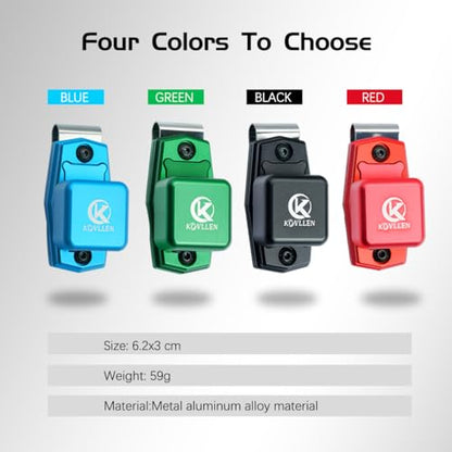 KONLLEN Magnetic Pool Chalk Holder Aluminum Alloy Belt Clip | Portable design, durable metal construction, quick access,metal cue chalk case for pool, snooker and carom - color: Green